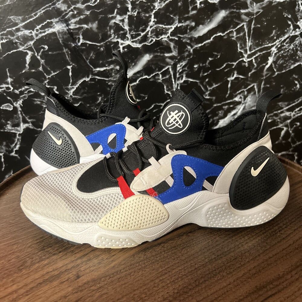 Men’s Nike Huarache EDGE TXT Sz 10 Black Grey Game Royal Shoes AO1697-001 EUC
